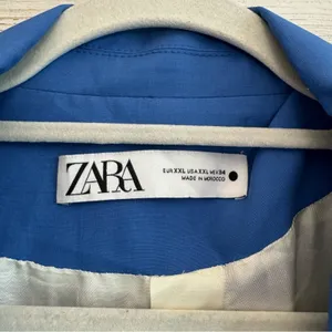 Zara Women's XXL Classic Single Breasted‎ Longline Oversized Blazer Jacker Blue thumbnail 10