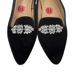 Adrienne Vittadini Palo Velvet Loafer Women 10 Black Crystal Formal Holiday Glam thumbnail 3