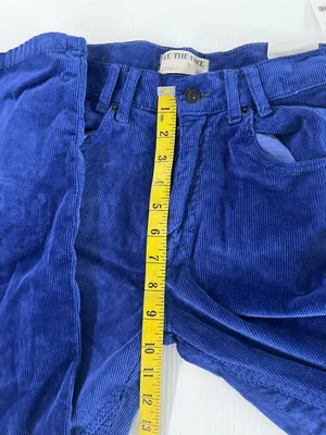 Free People We The Free Blue Corduroy Risk T High Rise Straight Pants Size 26 NW thumbnail 6