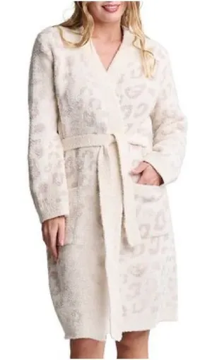Barefoot dreams cozy In the Wild Long Sleeve Leopard Print Short Robe size XL thumbnail 1