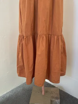 Jessica Simpson Terracotta Puff-Sleeve tiered Maxi Dress Sz XS thumbnail 3