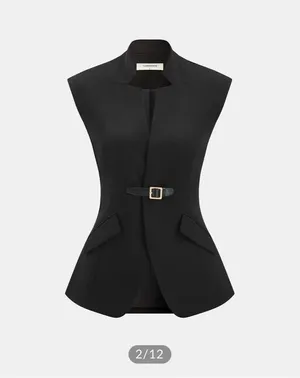 Commence Notch Lapel Buckle Detail Blazer Vest thumbnail 1