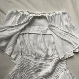 White ruffle preppy strapless mini beachy dress romper thumbnail 9