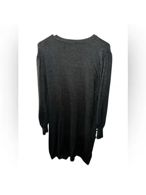 H by Halston Scoopneck Long Sleeve Dark Grey Sweater Dress thumbnail 4