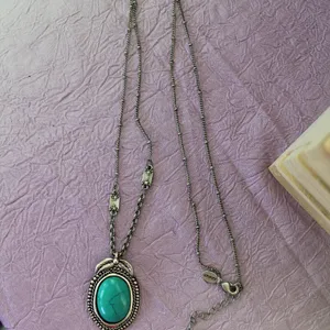 AEO Turquoise Stone Necklace Pendant Deco Chain thumbnail 5
