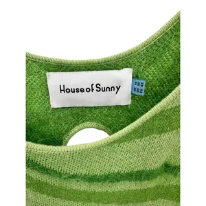 House of Sunny Hockney Knitted‎ Green Swirl Midi Dress 10 Club Date Night Party thumbnail 3