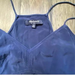 Madewell Silk Babydoll Cami Navy Blue Coquette Womens XS thumbnail 2