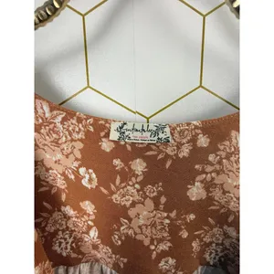 Free People Intimately Copper Floral Turnt Wrap Jersey Top - Size - Small thumbnail 4