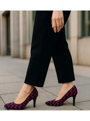 -Sofft Moselle Heels Womens Size 7.5 Pink Black Wave Stripe Calf Leather Pump thumbnail 15