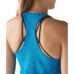 Lululemon Wild And Free Tank Top Bright Shocking Blue Mesh Back‎ Size 6 thumbnail 2