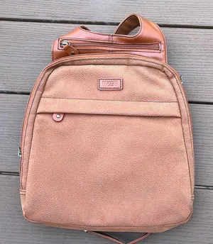 MAGGIE B Brown Pebbled Material BACKPACK thumbnail 1