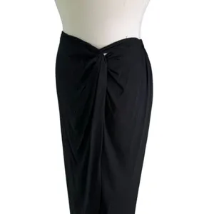 Aqua Swim Womens Black Sarong Beachwear Skirt Cover Up Size XS/S NWT thumbnail 4