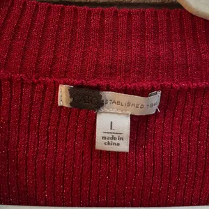 Cato Fashions SHIMMER BOW BUTTON CARDIGAN Holly Red Sparkle Holidays Large thumbnail 5