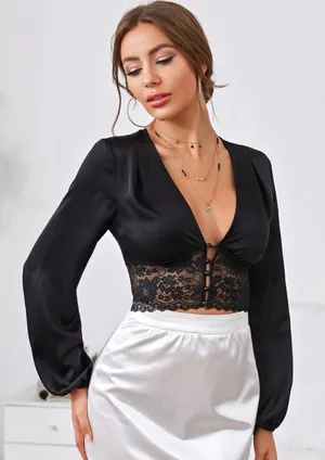 SheIn Black Blouse thumbnail 1