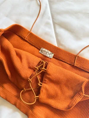 Intimately by Free People Lola Lace Up Crop Top – Copper – S thumbnail 3