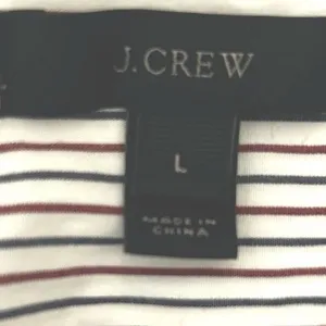 J Crew Womens Peasant Boho Cottage Top L Stripe Embroidered‎ Tie Back Parisian thumbnail 6