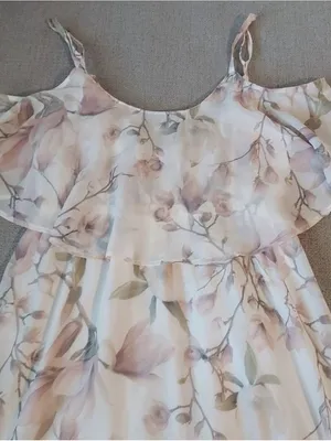 Show Me Your MuMu White Floral Cold-Shoulder Maxi Dress Size S thumbnail 4