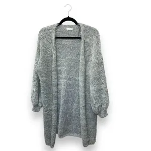 Gentle Fawn Cardigan Acrylic Eyelash Knit Gray Cozy Boho Womens M thumbnail 2