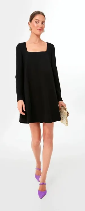 Tuckernuck Black Middleton‎ Long Sleeve Square Neck Dress Size XS thumbnail 1