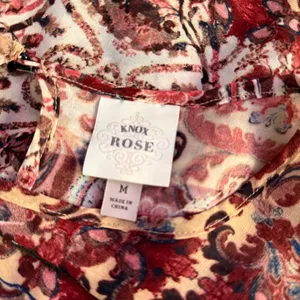 Knox Rose Embroidered Sheer Tiered Maxi Dress M Flowy Folk Floral Cottagecore thumbnail 2