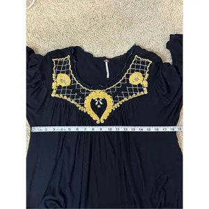 Free People Crepe Crop 3/4 Sleeve‎ Blouse size L BIN O thumbnail 10