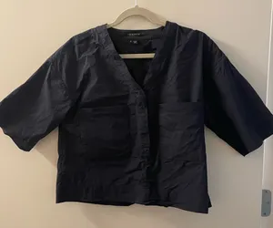 Theory Navy Blouse thumbnail 1