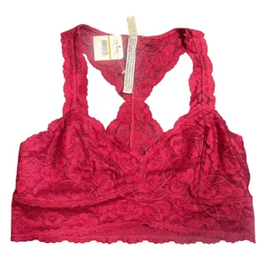 Free People Intimately‎ Galloon Lace Bralette Magenta Pink Racerback New Medium thumbnail 1