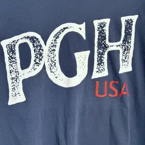 Where I'm‎ From Pittsburgh PGH USA Navy Graphic Boxy T-Shirt Womens Large NEW thumbnail 2