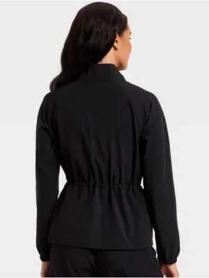 🖤VIVELY Black Running Jacket Full Zip Drawstring Waist Peplum🖤 ~medium 🆕 thumbnail 3