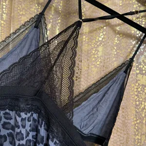 Victorias Secret Black Gray Cheetah Racerback Soft Nightgown Large NWOT thumbnail 5