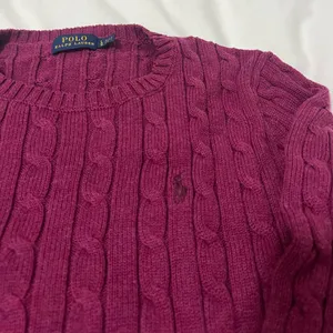 Polo Ralph Lauren Purple Knit 100% Cotton Crewneck Sweater Large thumbnail 2