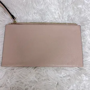 Michael Kors Large Zip Clutch Wristlet Bag Pink Leather Wallet Purse thumbnail 2