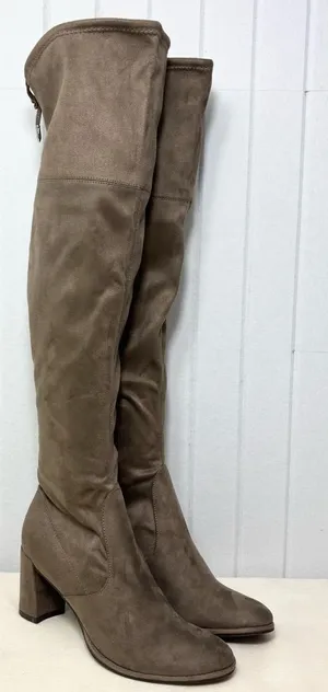 Marc Fisher‎ Over the Knee Boots Suede Taupe Size 8M thumbnail 1