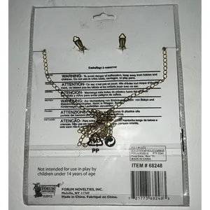 Forum Novelties Lady In The Navy Earrings Necklace Set Halloween Costume Accessory Adult Cosplay thumbnail 2