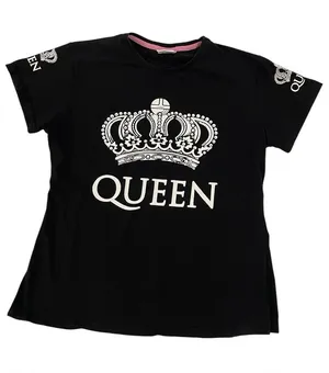 QUEEN Women’s Black Graphic Tee Size L thumbnail 1