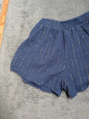 Aerie Women’s Blue Stripe Casual Elastic-Waist Shorts small thumbnail 10