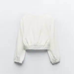 ZARA Textured Tweed Short Sleeve Top - Off White / Beige - Size XL - NWOT thumbnail 7
