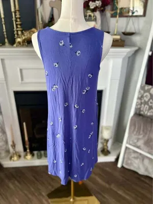 Old Navy Purple Floral Sleeveless Shift Dress Women’s Medium thumbnail 3