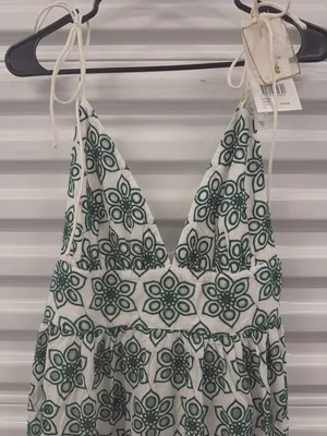 Sundress Louve Long Dress Eyelet Green Womens Size Medium thumbnail 7