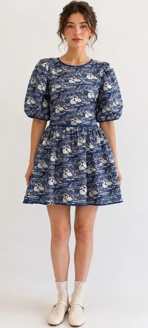 Urban Outfitters x Laura Ashley Bella Tiered Dress Swan Coquette Boho Womens Xs thumbnail 1