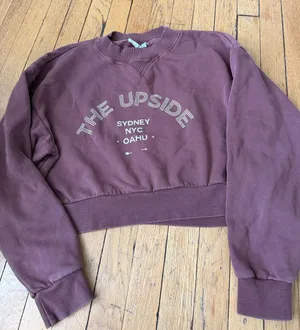The Upside Dusty Mauve Cropped Logo Sweatshirt Pink thumbnail 1