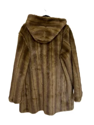 Vintage Dennis Basso Vegan Faux Fur Faux Suede Reversible Coat Black Tan -Size L thumbnail 4