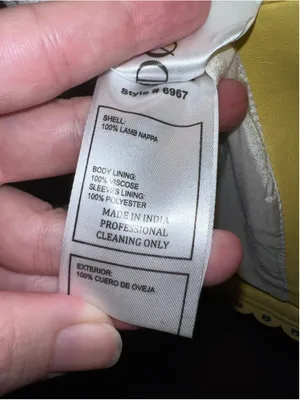 DOMA Yellow Lamb Leather Scalloped Cropped Jacket S thumbnail 7