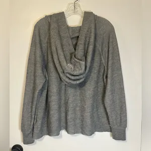 WILDFOX‎ Sweatshirt Hoodie Women’s Small Gray Oversized Lace Up Hutton USA Made thumbnail 2