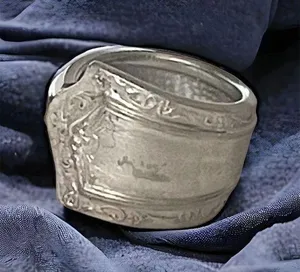 Vintage silver spoon ring thumbnail 1