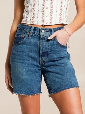 Levi’s 501 mid thigh jeans shorts NEW 25 thumbnail 1