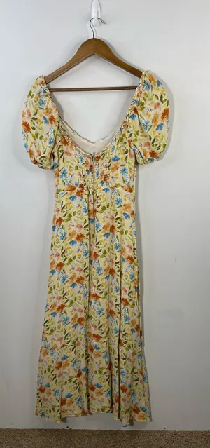 ASTR The Label Yellow Floral Dress Size Medium thumbnail 5
