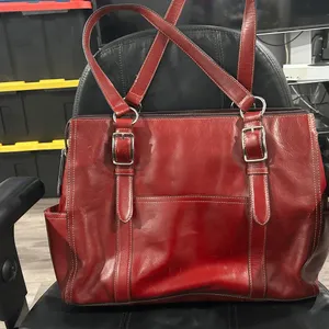 Fossil Elegant Red Leather Tote Bag thumbnail 3