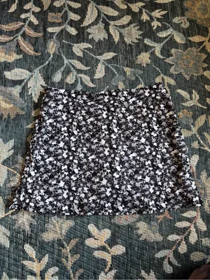 Tranquility Black & White Floral Print Active Women's Skort Size M thumbnail 7