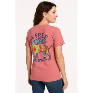 ComfortWash‎ TShirt Womens Size SmallPink Short Sleeve Dog Logo Y2K Graphic thumbnail 2